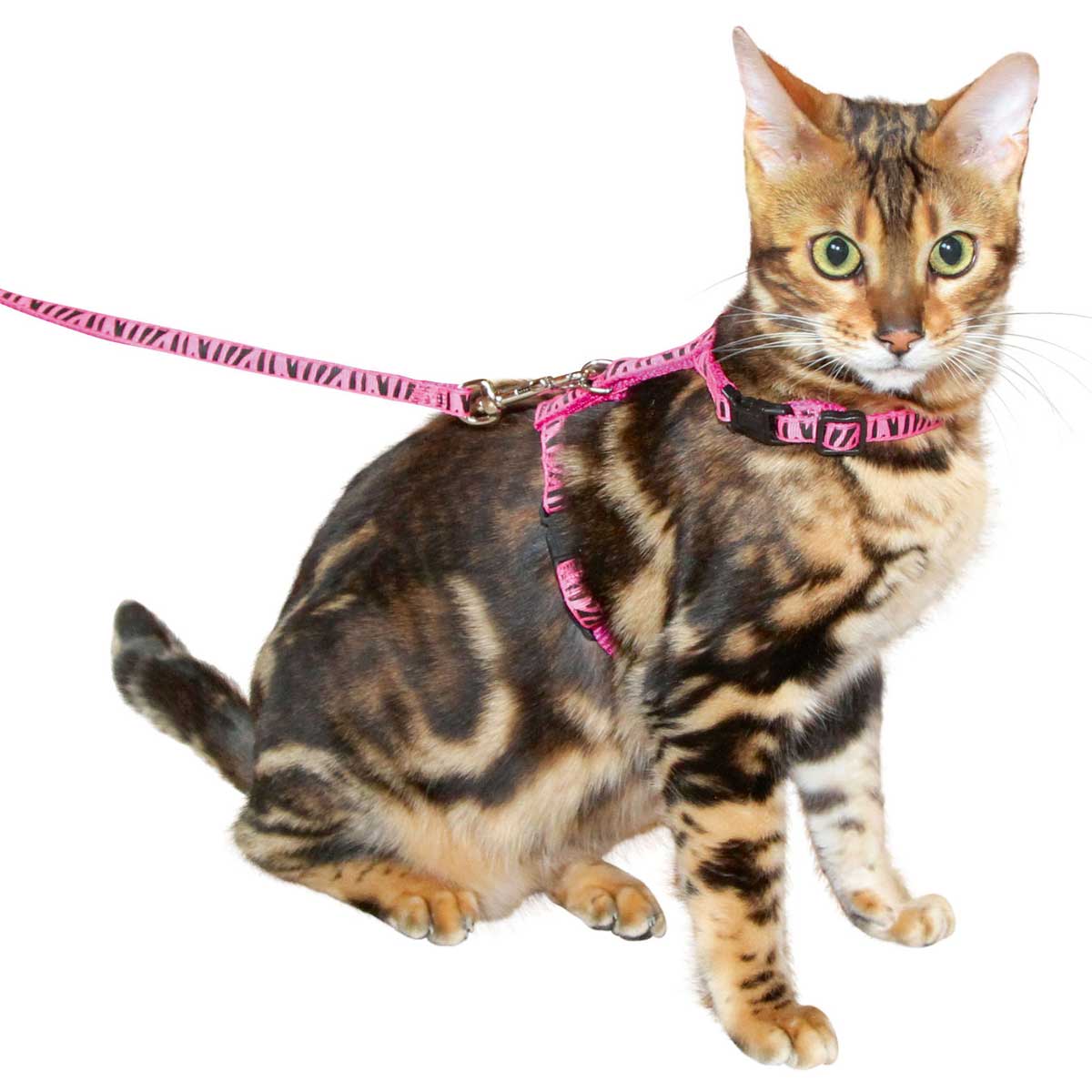 Kerbl macskahám pórázzal 120cm x 10mm, rózsaszín