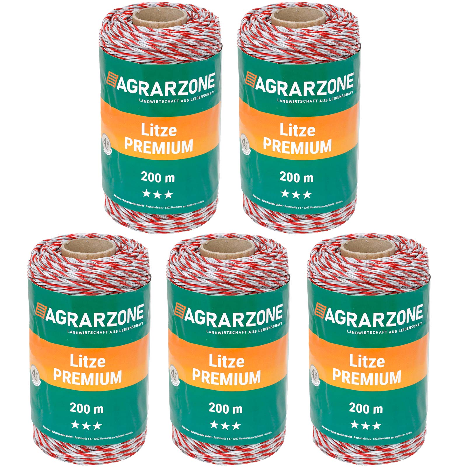 Agrarzone villanypásztor zsinór Premium 6x0.30 TriCOND, fehér-piros 1000 m
