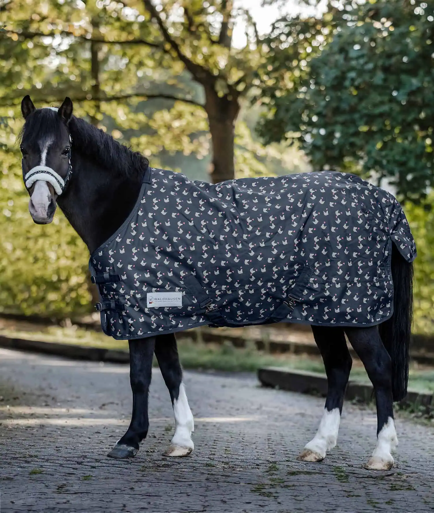 Lucky Turnout Rug, fleece midnight blue/lucky heart 75