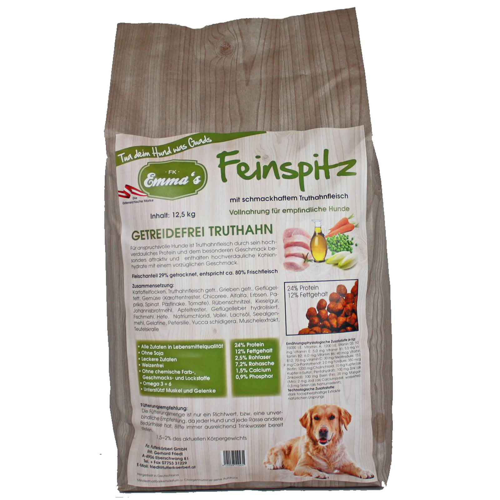 Emmas kutyaeledel Feinspitz pulykás gabonamentes 12,5 kg