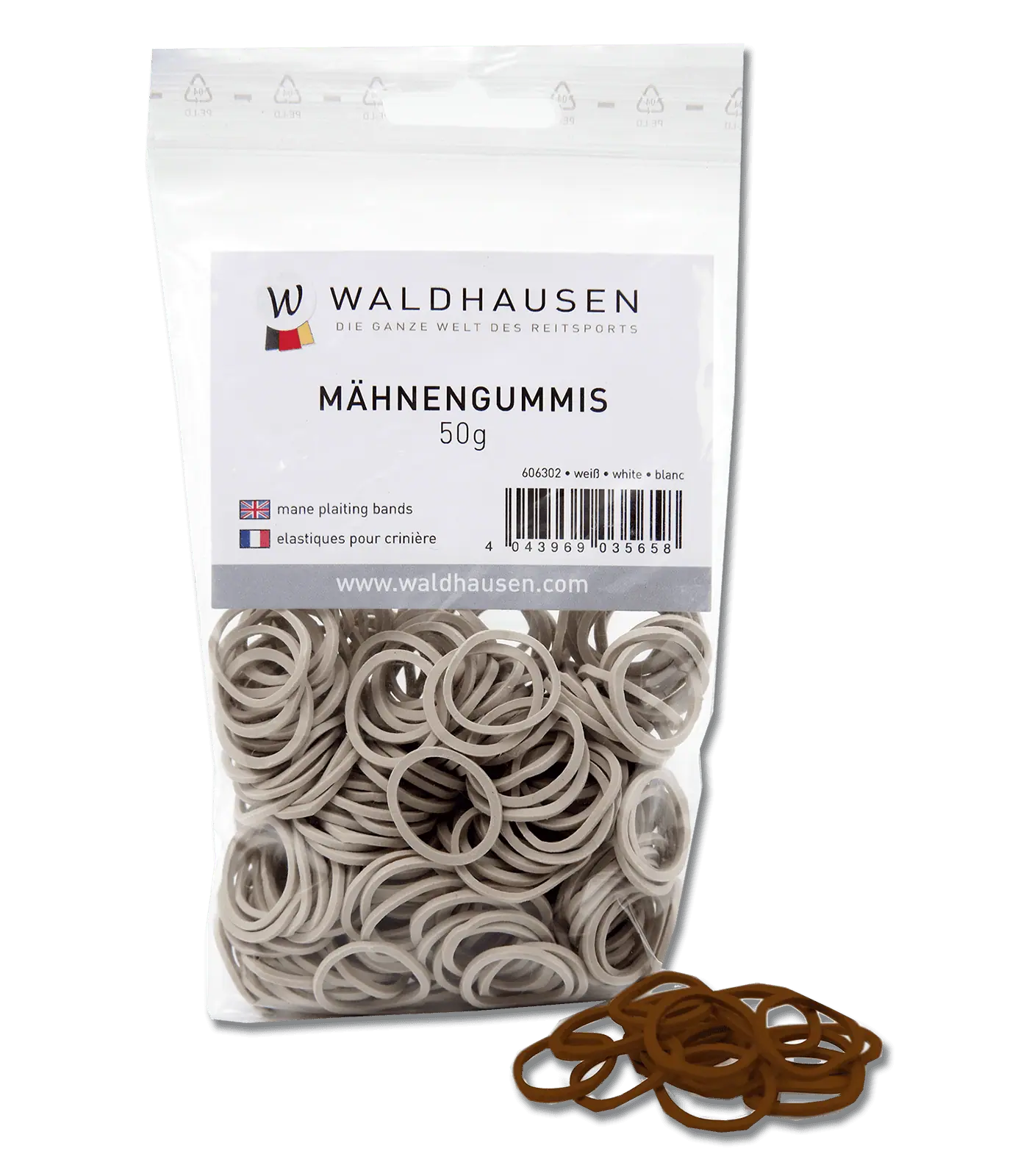 Mane Plaiting Bands, bag 50 g brown