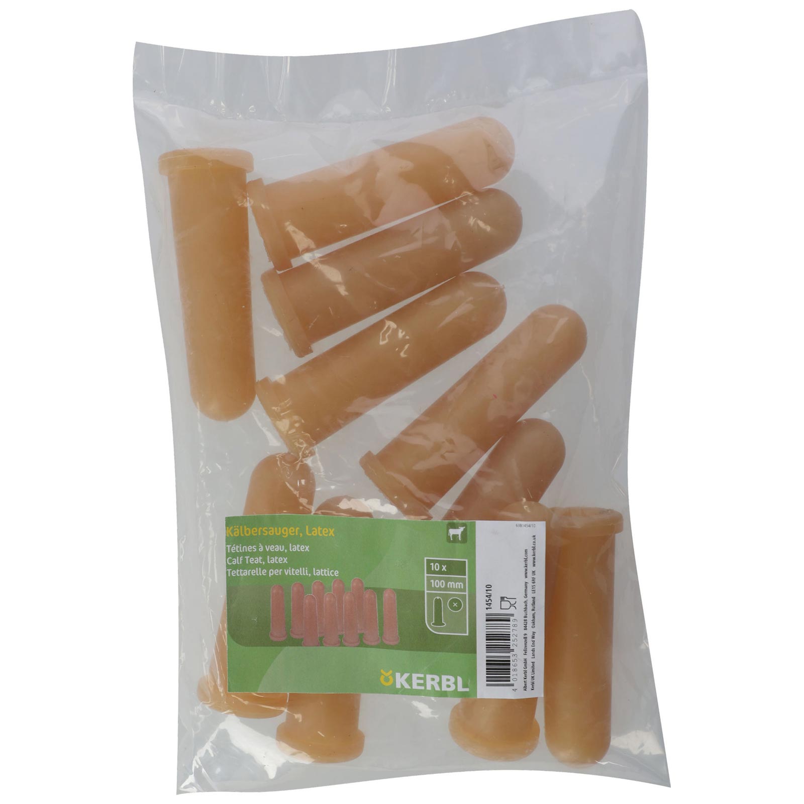 Borjú cumi Latex bézs 100 mm (10 darabos csomagban)