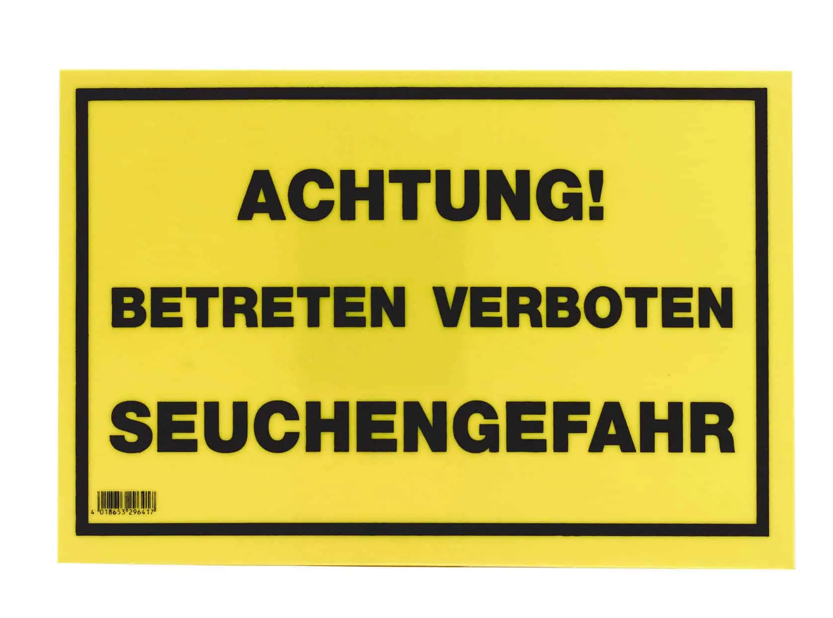Figyelmeztető tábla 20x30 cm, figyelmeztetés - belépés tilos - járványveszély
