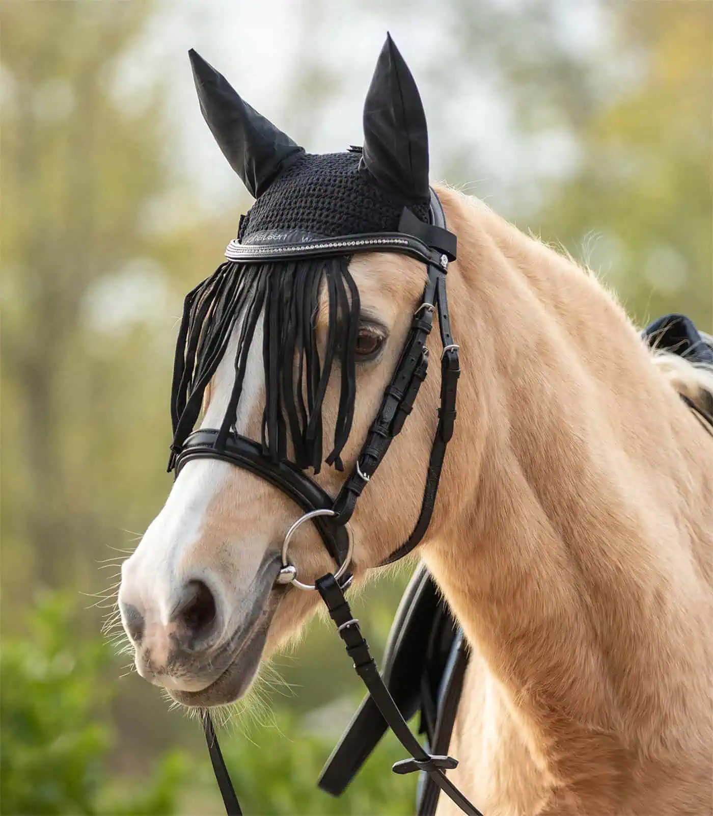 Fly Veil with Fringe black Pony