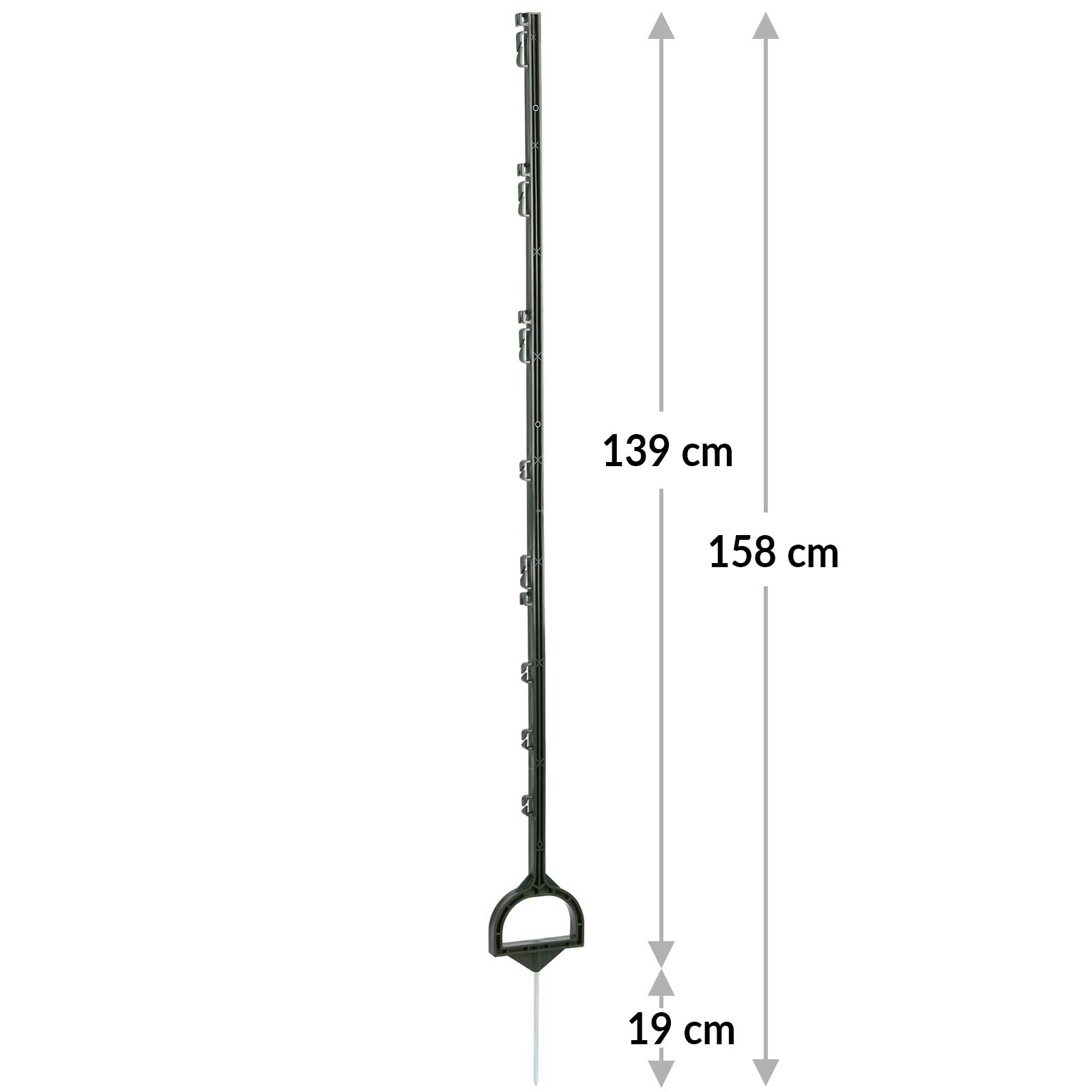Kengyeles villanypásztor karó 158 cm, zöld (5 darab)