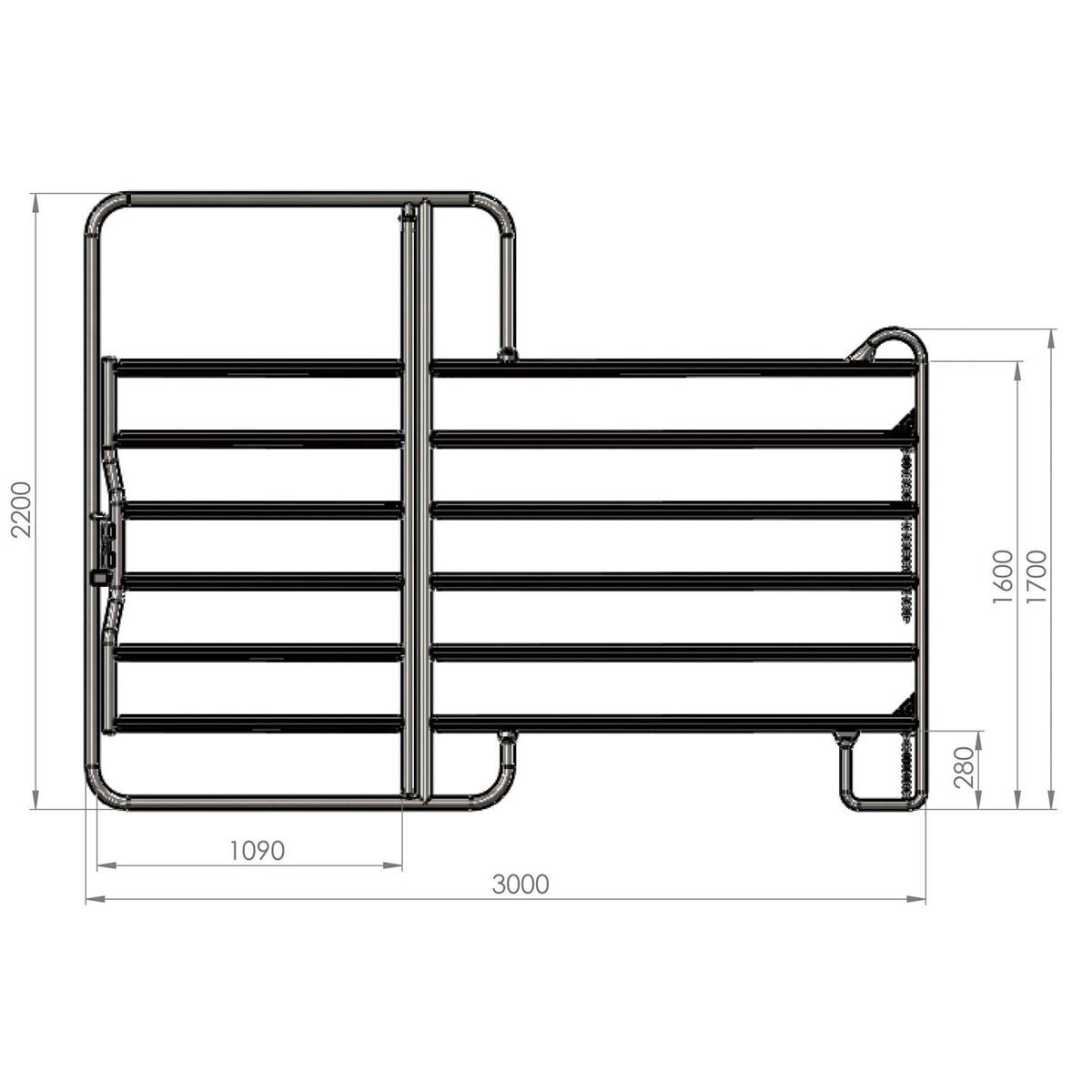 Kerítés panel szett 3 x 3 m 4-es panel-box kapuval
