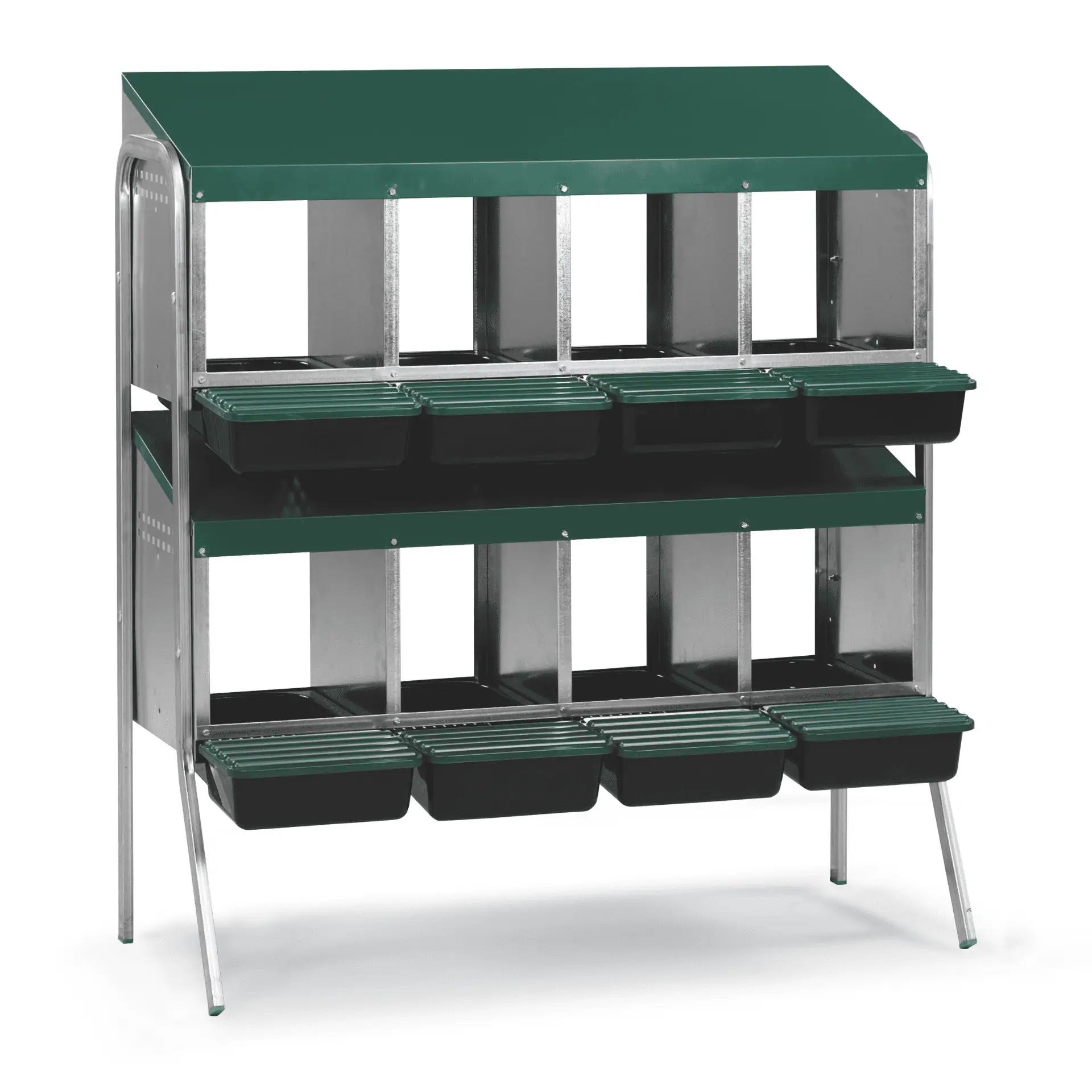 Agrarzone Stacked Laying Nest 8 Compartments Metal with Double Stand