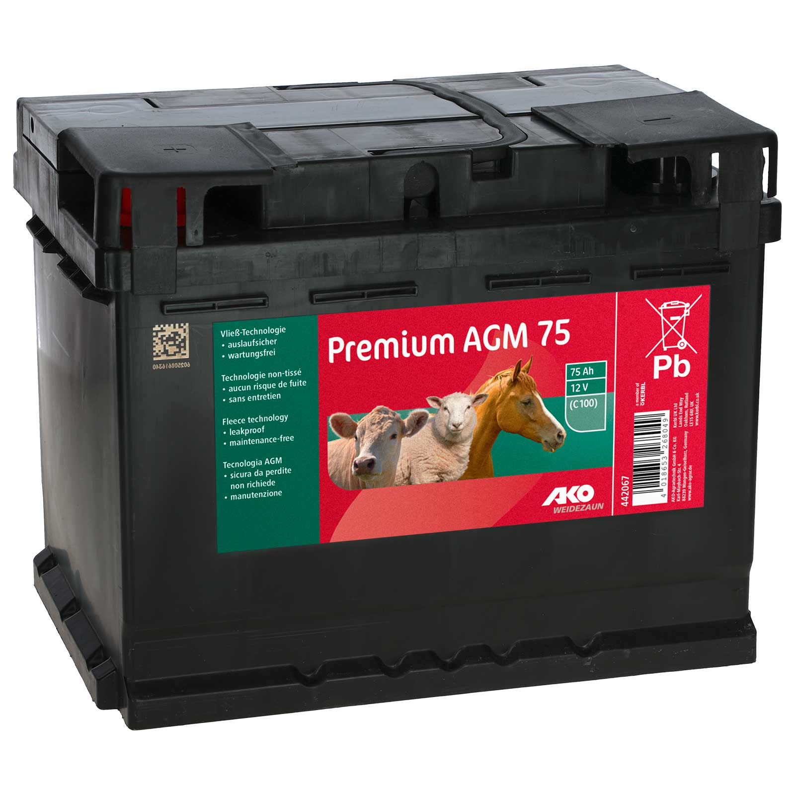 AGM Premium villanypásztor akkumulátor 12 V 75 Ah