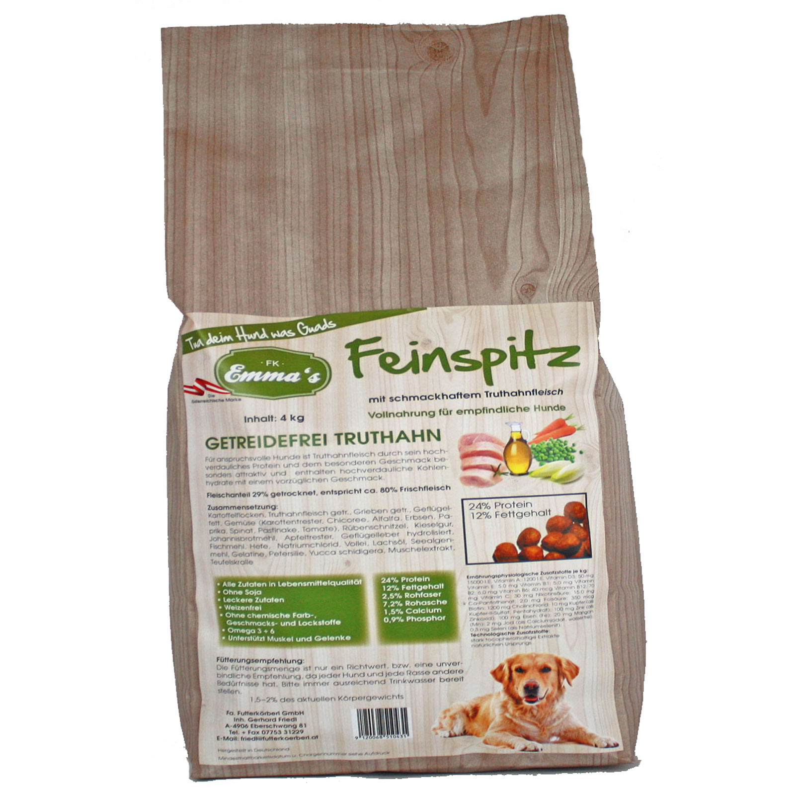 Emmas kutyaeledel Feinspitz pulykás gabonamentes 4 kg