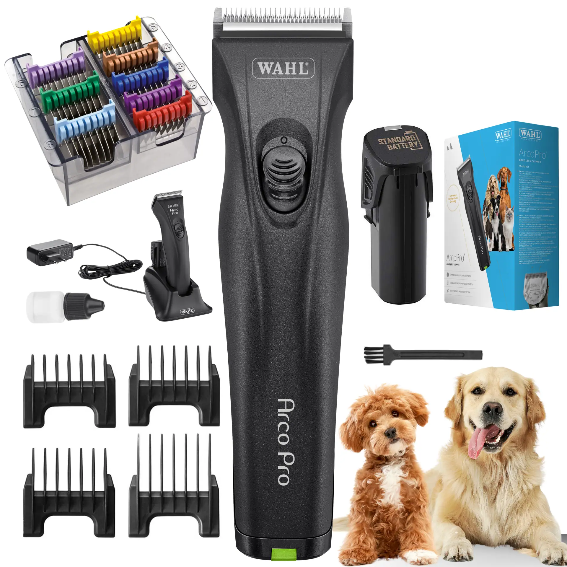 Wahl Arco Pro Clipper 1x battery with attachment comb set