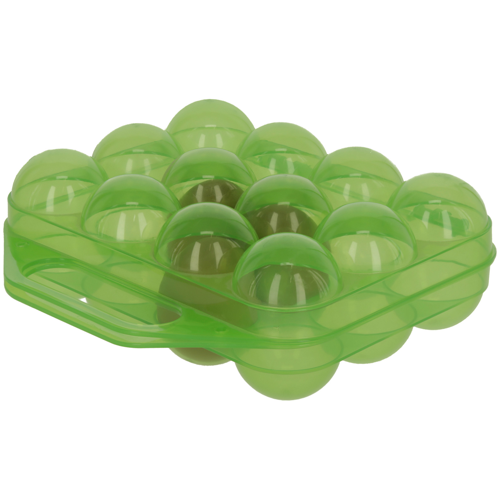 Tojásszállító doboz műanyag, 12 tojás számára, zöld