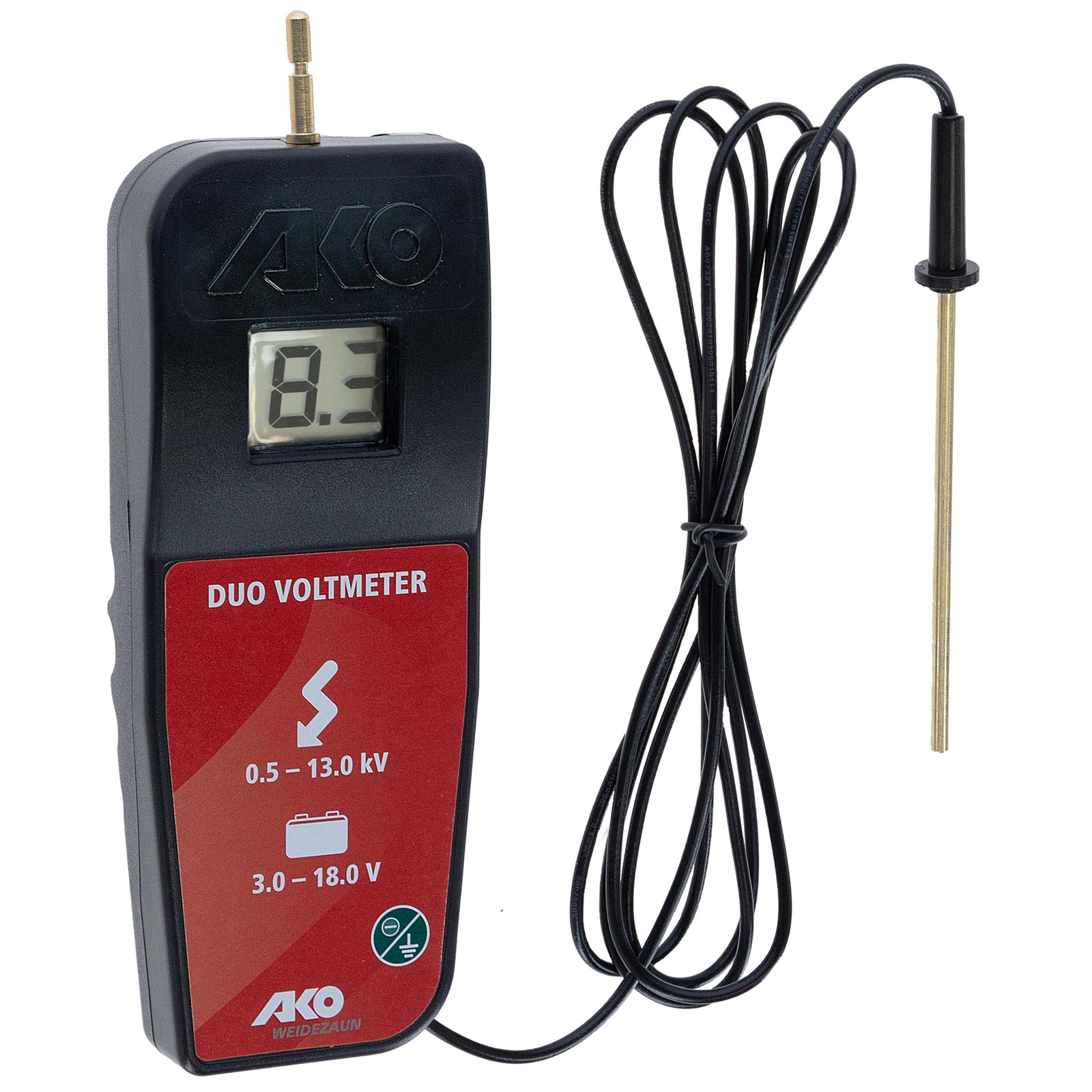 AKO digitális feszültségmérő akkumulátorral 9 V/12 V