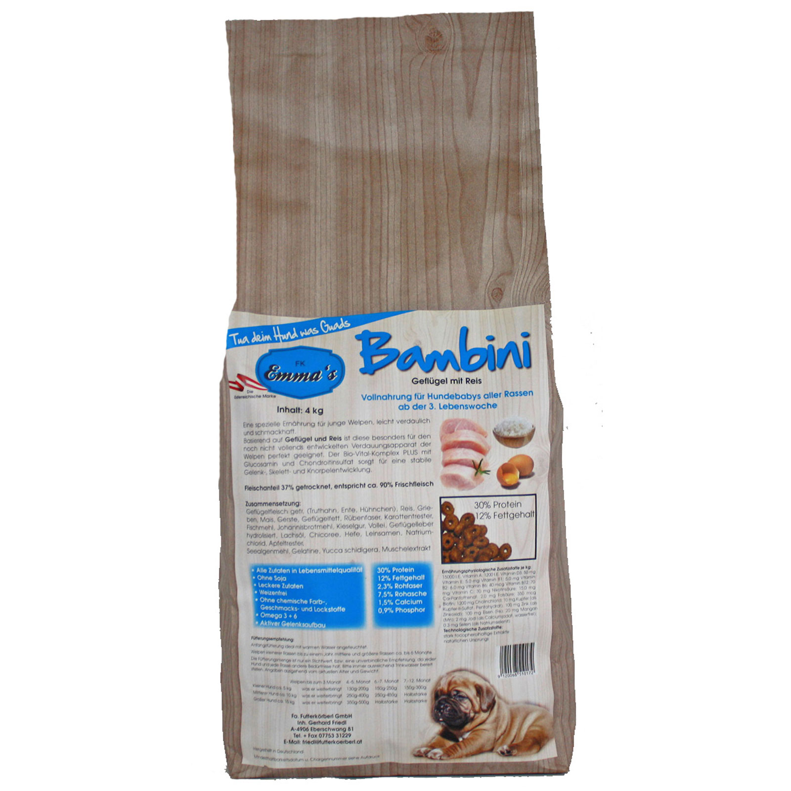 Emmas kutyaeledel Bambini kölyökkutyáknak 4 kg
