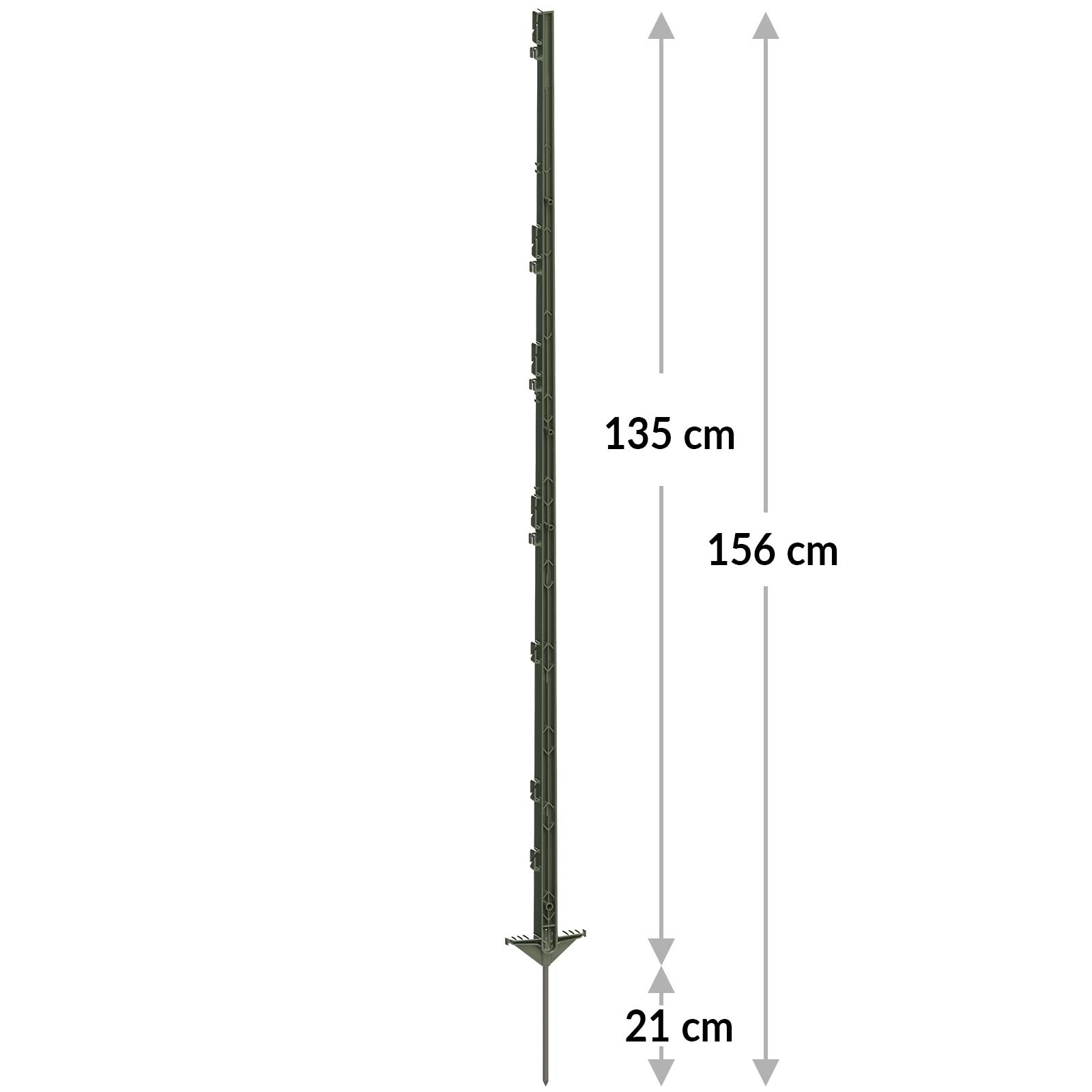 Műanyag villanypásztor karó Expert 156 cm, dupla taposóval, zöld (5 darab)