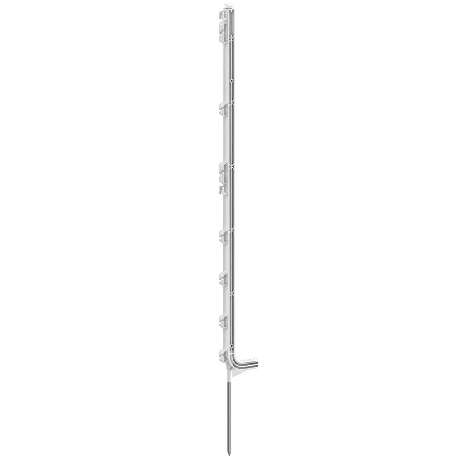 Műanyag villanypásztor karó Prémium 107 cm, egy taposó, fehér (5 darab)