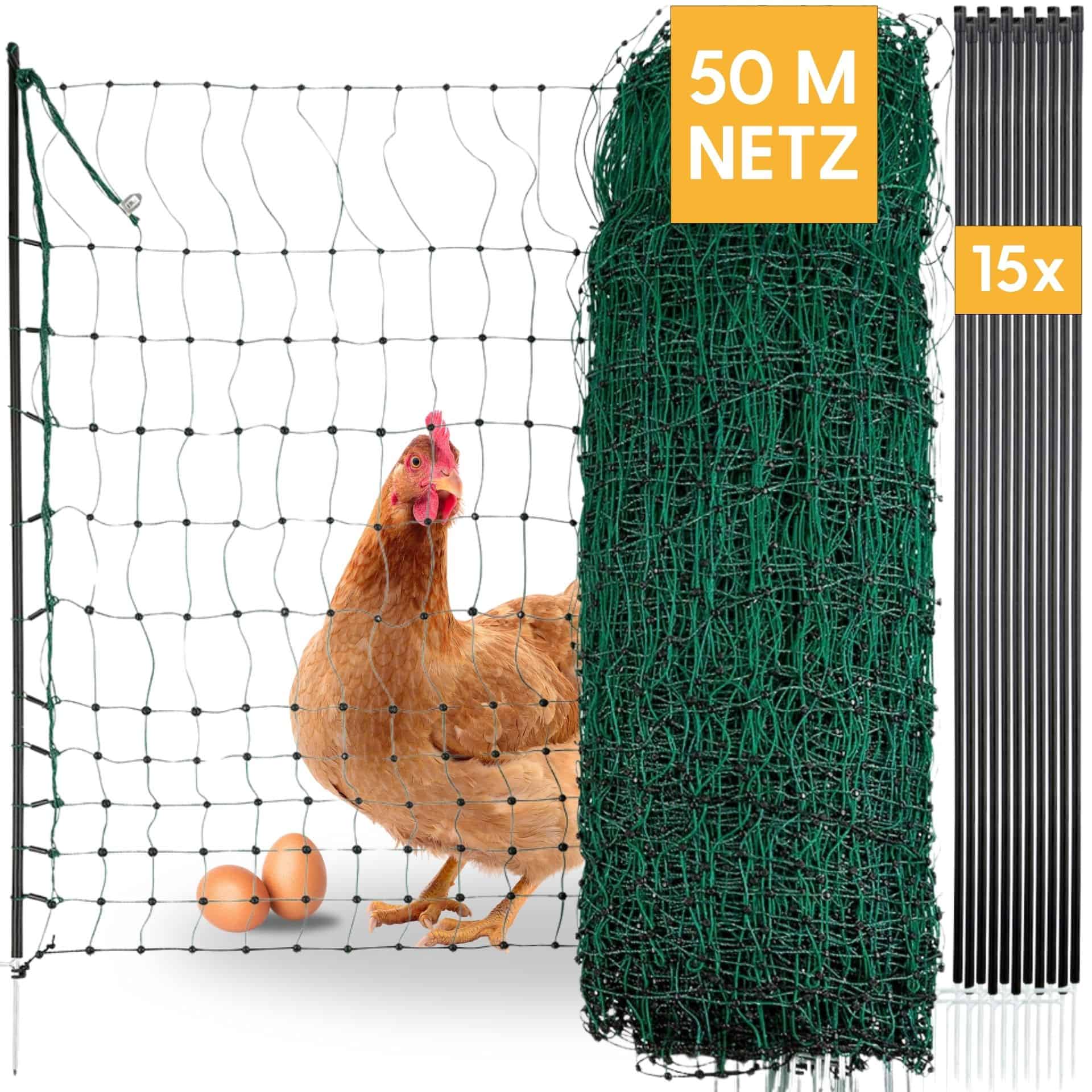Agrarzone csirkeháló dupla csúcs, nem villamosítható, zöld 50 m x 106 cm